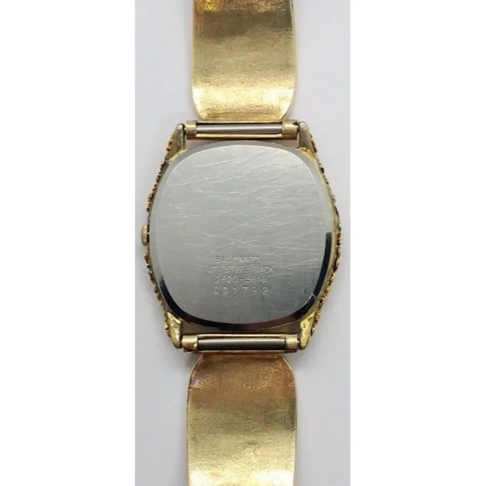 Vintage 1980 Men's Seiko Quartz Gold Nugget Embelished Men's Watch 1980's Retro